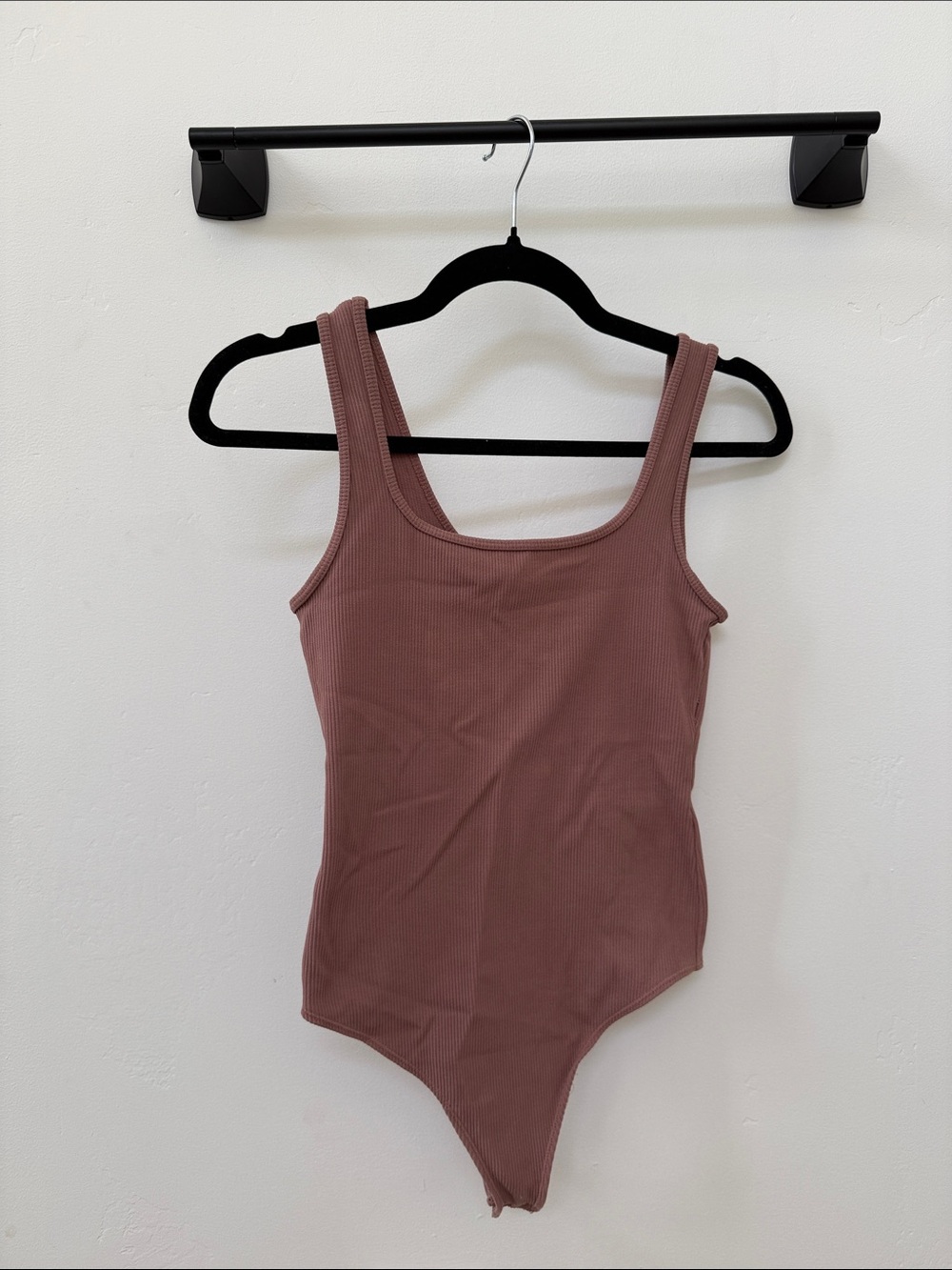 Abercrombie & Fitch Girls Ribbed One-Piece Bodysuit in Mauve